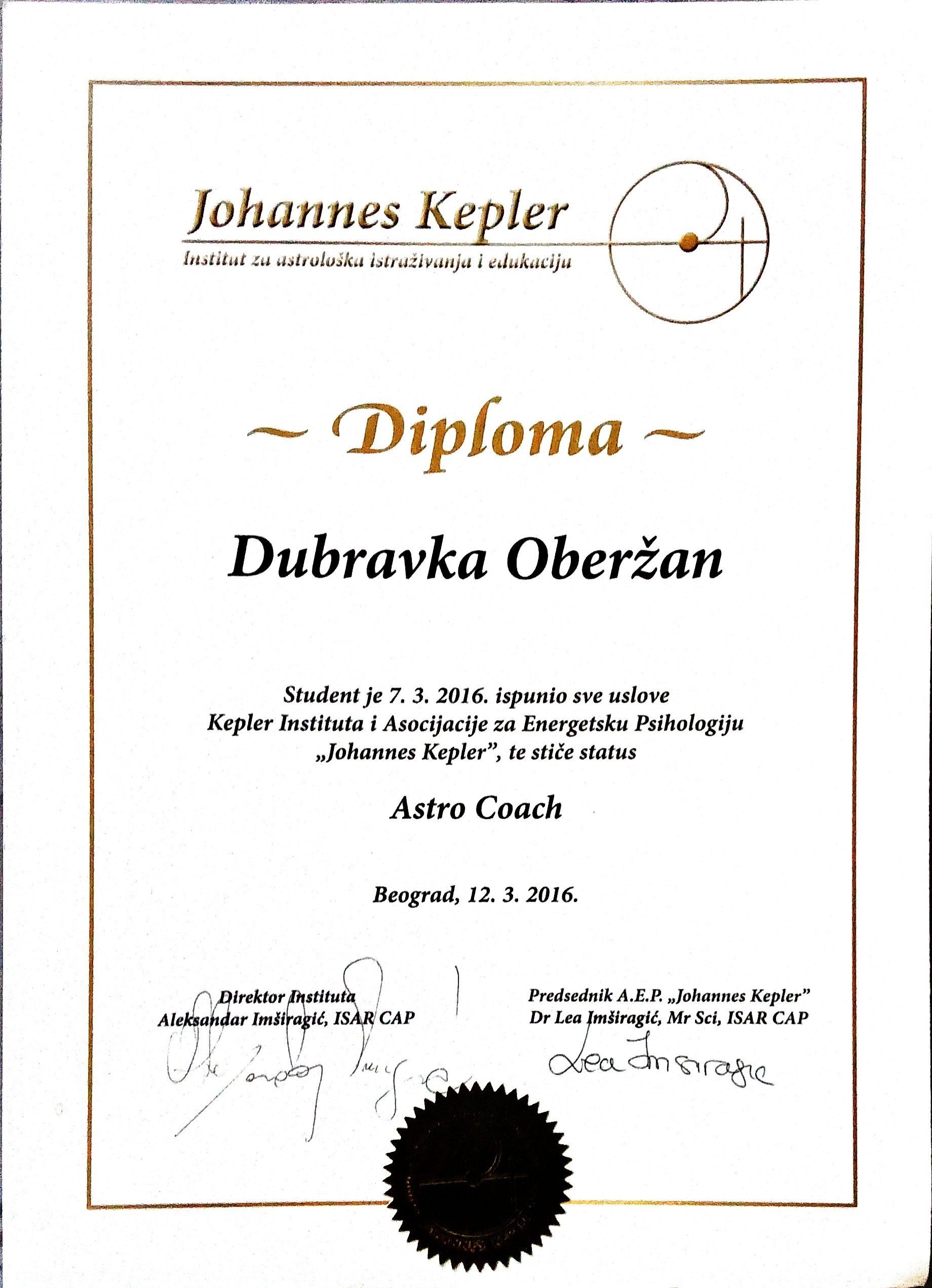 Johannes Kepler – Diploma Astro Coach